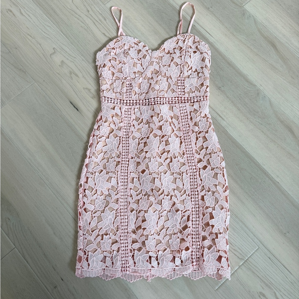 Pink Lace Dress from Lulus